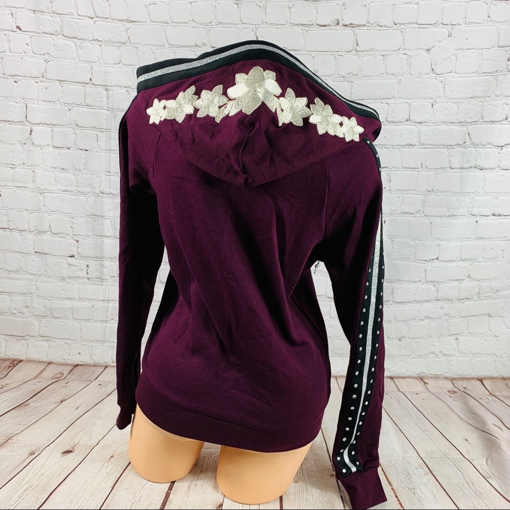 VS PINK Rhinestone BLING Zip Hoodie Sweatshirt - Picture 6 of 8